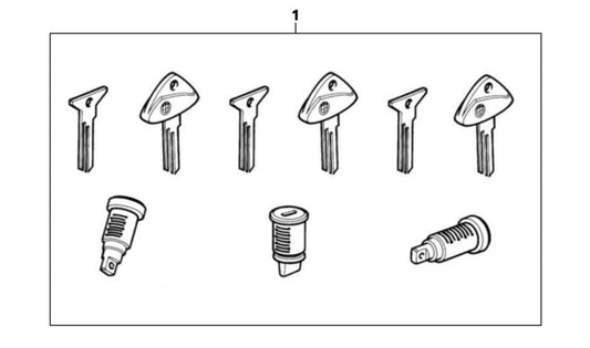 Juego de cerraduras OEM 51257684419 para BMW F 650 GS, F 650 GS Dakar, G 650 GS. Original BMW Motorrad.