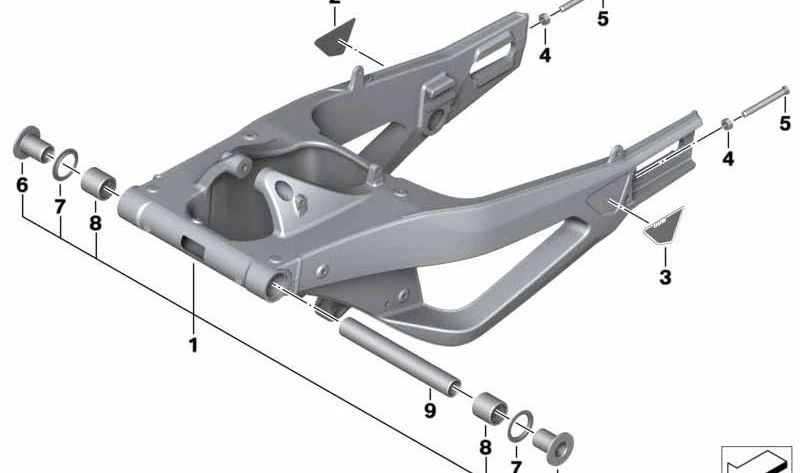 OEM 33357924431 Rocker traseiro para motocicletas BMW M 1000 RR K66 (2020-2025). BMW Motorrad original.