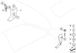 OBD Support Driver Footwell for BMW X3 E83, E83N (OEM 51233449416). Original BMW.