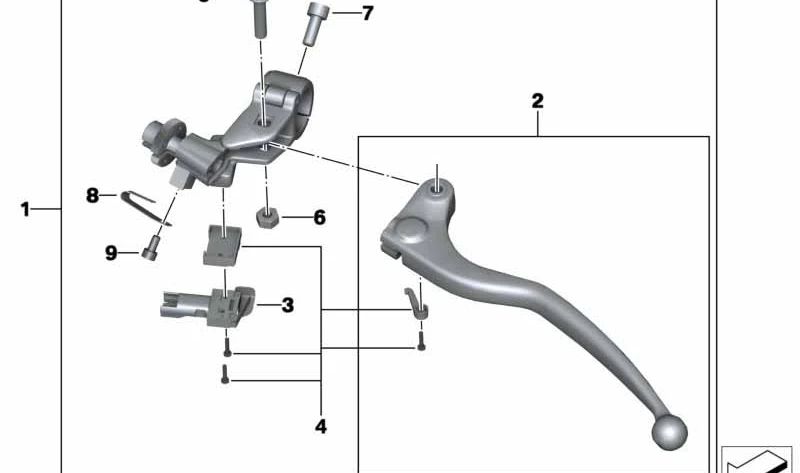 Maneta de embrague plegable HP OEM 32728526289 para BMW Motorrad SK42 (HP4) modelos 2012-2014. Original BMW Motorrad.