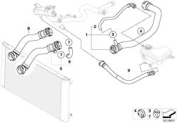 Tubo refrigerante OEM 17127787455 para BMW Serie 5 E60, E60 LCI, E61, E61 LCI. Original BMW.