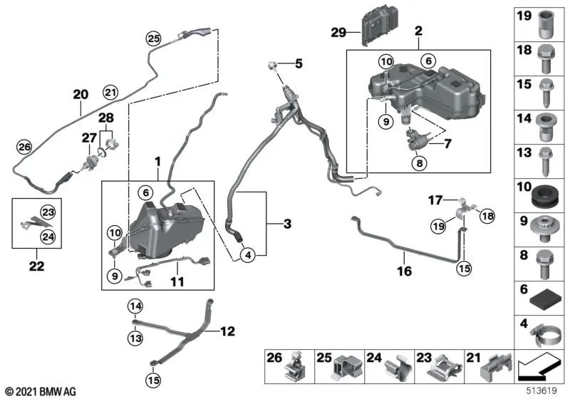 BMW F20N Support, F21N, F22N, F23N, F30, F31, F32N, F33N, F36N, F07N, F10N, F11n, x3 F25 (OEM 16197286305). BMW d'origine