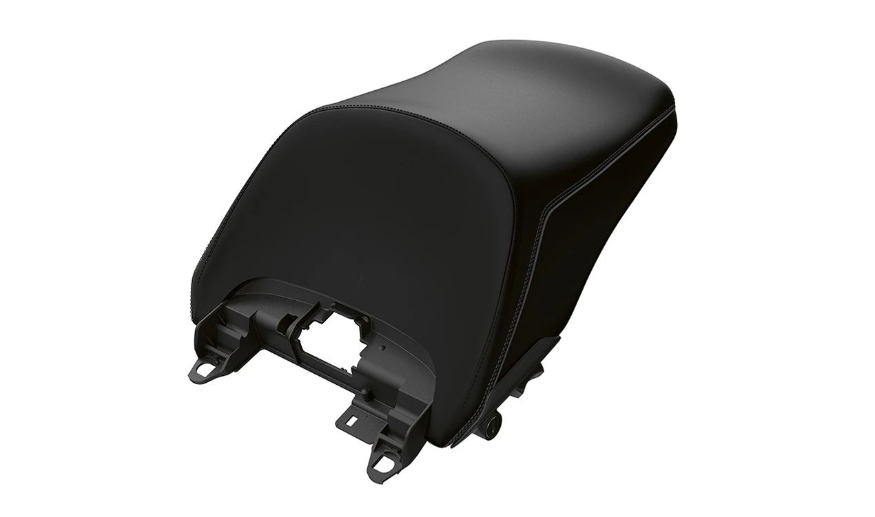 Asiento trasero calefactable negro OEM 52539829797 para motos BMW K1600 GT, K1600 GTL (K48) 2020–2025. Original BMW Motorrad.