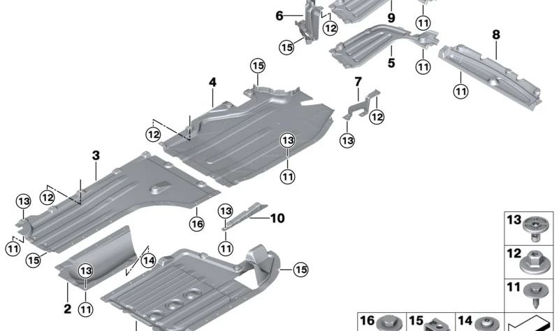 Cubierta inferior central OEM 51757424880 para BMW G05, G06, G07 (X5 y X6 xDrive30d, xDrive40d, xDrive45e, M50i, M60i). Original BMW.