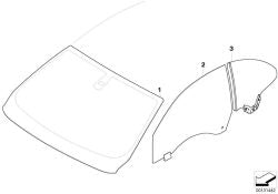 Pare-brise vert avec capteur de pluie OEM 51317008901 pour BMW Série 6 E63, E63 LCI, E64, E64 LCI. Véritable BMW.