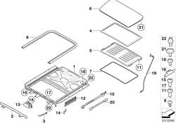 Beige sunroof OEM 54137195629 for BMW 5 Series E60 520d (M47S, N47). Genuine BMW.