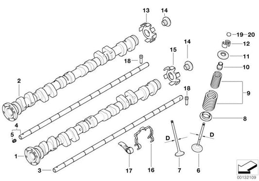 Árbol de levas de admisión OEM 11317832194 para BMW E46 M3, Z3 M3.2... y más. Original BMW.