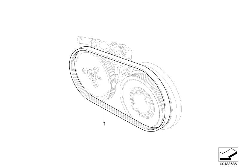 Correa acanalada (Keilrippenriemen) OEM 11287791786 para BMW E87, E90, E91. Compatible con motores diésel M47S. Original BMW.
