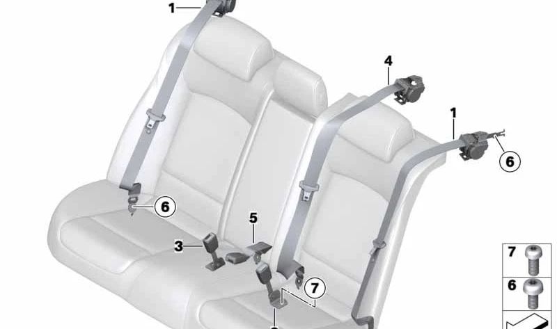 Correa inferior trasera OEM 72117220858 para BMW F01, F02, F04 (modelos 730d, 730d xDrive, 730i, 740d). Pieza original BMW.