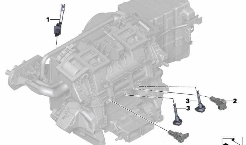 Capteur de température OEM 64119166109 pour BMW F07, F10, F11, F18, F06, F12, F13, F01, F02, F04. BMW d'origine.