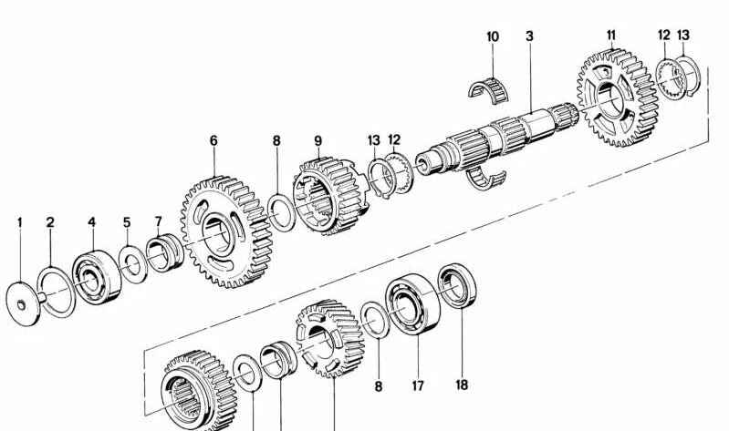 Rodamiento radial rígido OEM 23121451895 para motos BMW K75, K100, K100 RS... y más. Original BMW Motorrad.
