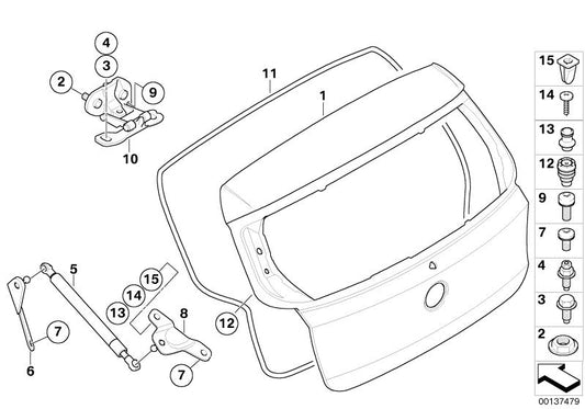Board Board OEM 51717144839 für BMW E87 (alle Modelle: 116d, 116i usw.). Versiegeln Sie den Kofferraumdeckel, um Lecks zu vermeiden. Original BMW.