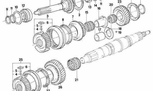 Negogia cuscinetto OEM 23221224179 per BMW E30, E28, E34, E24, E23, E32. BMW originale.