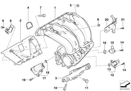 Juego de juntas del colector de admisión OEM 11617530703 para BMW E81, E82, E87, E88, E46, E90, E91, E92, E93, E60, E84, E83, E85. Original BMW.