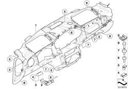 Panel de instrumentos inferior OEM 51457128609 para MINI R50, R53 en color Panther Black. Original MINI.