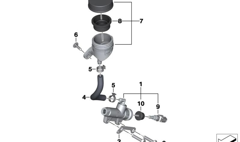 Varilla de empuje para bomba de freno trasera OEM 34317692792 para BMW Motorrad HP2 Megamoto, R 1200 GS, R 1200 GS Adventure, HP2 Sport, R 1200 S, HP4. Original BMW Motorrad.