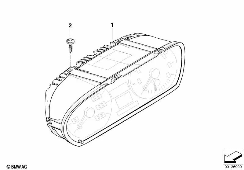 Uncoded instrument cluster for BMW E82, E88 (OEM 62109283800). Original BMW