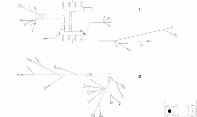 Cableado motor y módulo de transmisión OEM 12531440315 para BMW X5 E53 4.4i y 4.6is. Compatible con modelos con motor M62 y cambio automático. Original BMW.