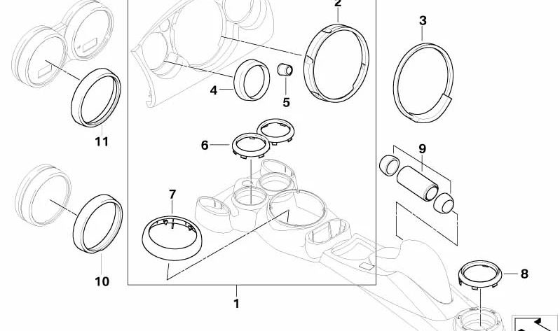 Anillo embellecedor cromado para fuelle de cambio OEM 51167131186 para MINI R50, R52, R53 (2000–2006). Original MINI.