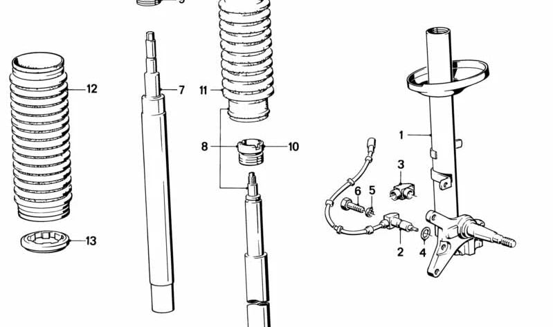Sensore OEM ABS 34521154044 per BMW E28. Sensore di velocità Rueda originale del sistema freno ABS. Sostituzione BMW originale.
