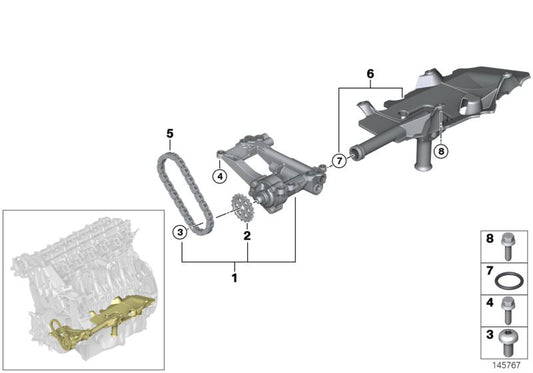 Tornillo hexagonal con arandela OEM 07119904507 para BMW E46, E90, E91, E92, E93, E39, E60, E61, E63, E64, E38, E65, E66, E83, E53, E70, E71. Original BMW.