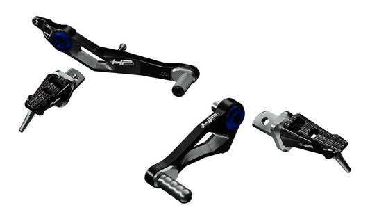 Adjustable driver's footrests HP OEM 77252462962 for BMW R1250R, R1250RS motorcycles. Original BMW Motorrad.