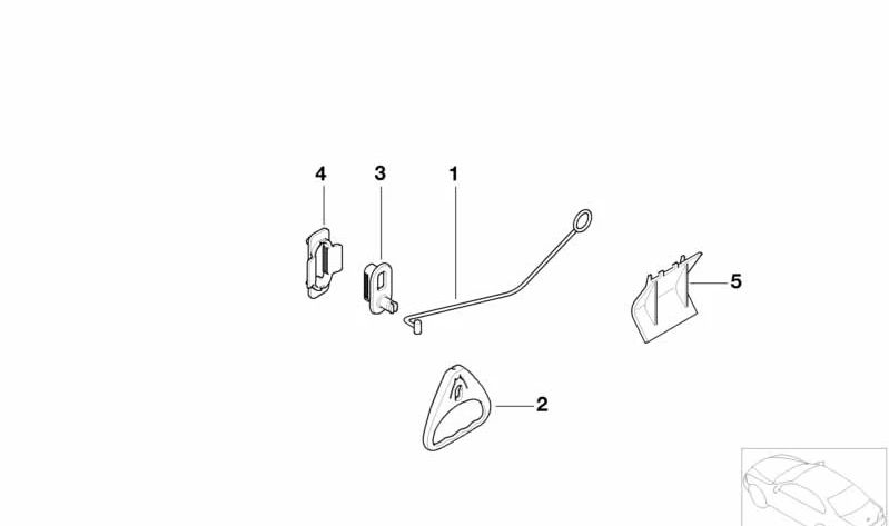 Cable de Desbloqueo de Emergencia para BMW Serie 3 E46 (OEM 51247056409). Original BMW