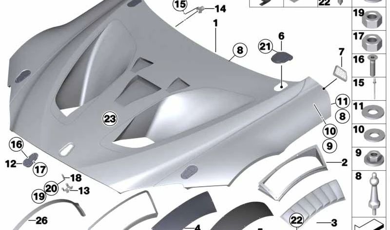 Remache de macho OEM 07129948764 para motos BMW R 1100 R, R 1100 RT, R 850 R, R 850 RT, R 1200 CL, R 1150 RT... y más. Original BMW Motorrad.