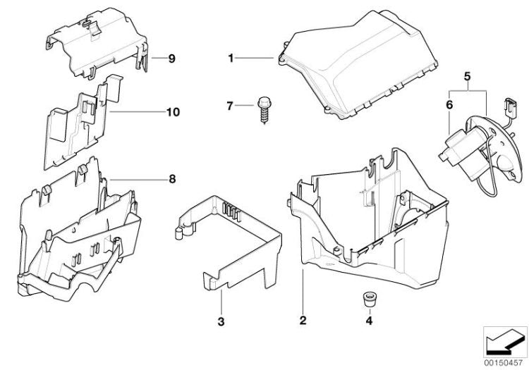 Tapa para caja de mecanismo de mando OEM 12907570071 para BMW E46, X3 E83, Z4 E85. Original BMW.