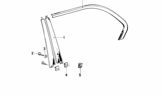 Marco Ventanilla Izquierdo OEM 51341850865 para BMW E23. BMW original.