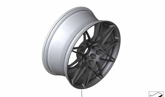 OrbitGrey alloy tire 9JX20 OEM 36108090194 for BMW F80, F82, F83. Compatible with M3 and M4 versions. Original BMW.