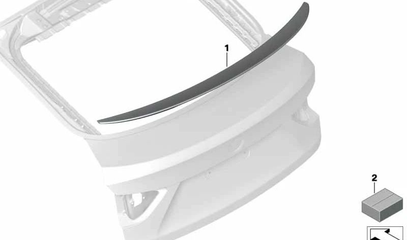 Alerón trasero imprimado OEM 51628063230 para BMW F86. Original BMW.