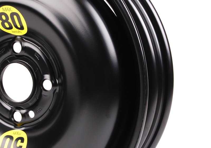 Rueda de emergencia (galleta) de acero OEM 36111509164 para MINI R50, R52, R53, R55, R56, R57, R58, R59. Compatible con varios modelos. Original MINI y BMW.