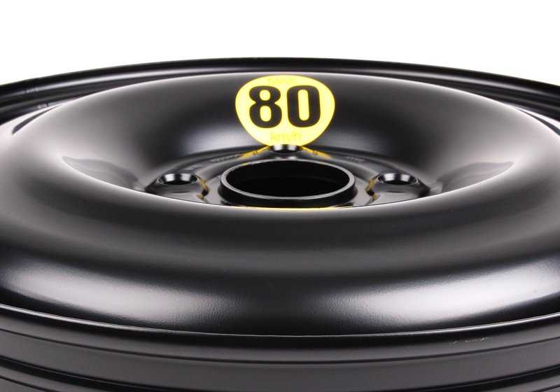 Rueda de emergencia (galleta) de acero OEM 36111509164 para MINI R50, R52, R53, R55, R56, R57, R58, R59. Compatible con varios modelos. Original MINI y BMW.