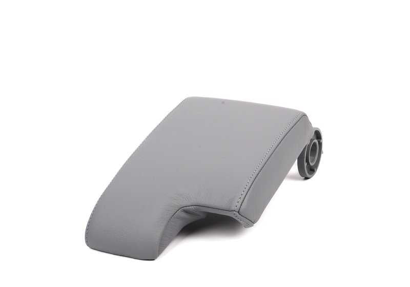 Reposabrazos superior en cuero gris OEM 51168248532 para BMW E46. Recambio original BMW.