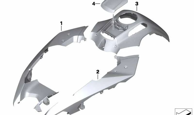 Tapa lateral derecha Alpine-White OEM 46638549253 para BMW Motorrad R 1200 GS Adventure, R 1250 GS Adventure. Original BMW Motorrad.