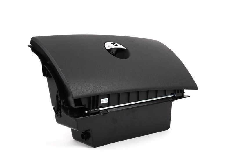 Guantera con cerradura OEM 51166959970 para MINI R50, R52, R53. Color negro panther. Compatible con modelos Cooper, One y Cooper S de 2001 a 2008. Original MINI.