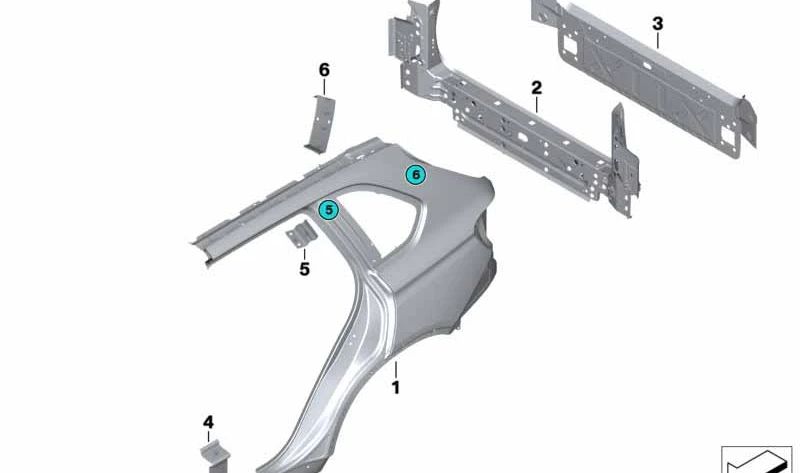 Tampa traseira para BMW F16, F86 (OEM 41347381157). BMW original