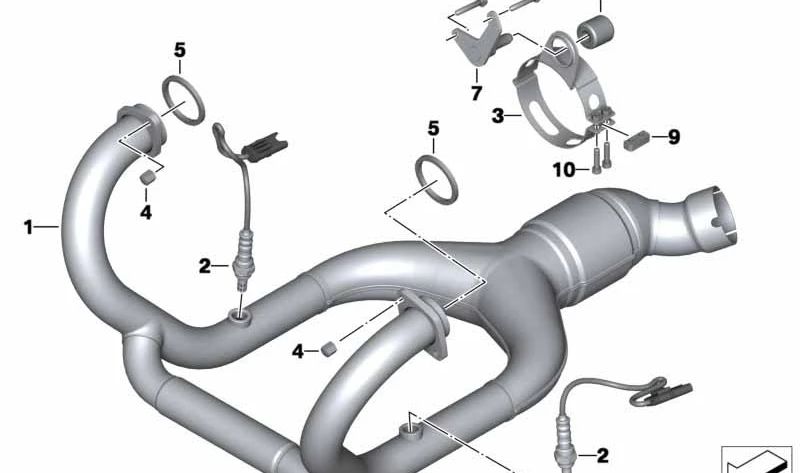 Coude d'échappement OEM 18117716483 pour motos BMW R 1200 GS, R 1200 GS Adventure. BMW Motorrad d'origine.