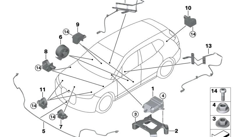 Módulo de control Airbag OEM 65775A57FA1 para BMW I20. Original BMW.