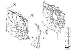 OEM fan surround 17113415182 for BMW X3 E83, X3 E83 LCI. Genuine BMW.