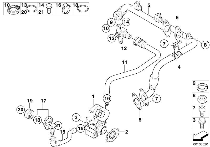 Abrazadera OEM 11717548418 para BMW E81, E82, E87, E88, E90, E91, E92, E93, E60, E61, F10, F11, E63, E64. Compatible con sistemas de admisión y gases. Original BMW.