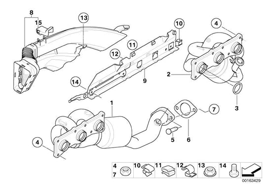 Hook di fissaggio OEM 18407562126 per BMW E60, E61, E63, E64 (520i, 523i, 525i, 525i XDrive). BMW originale.