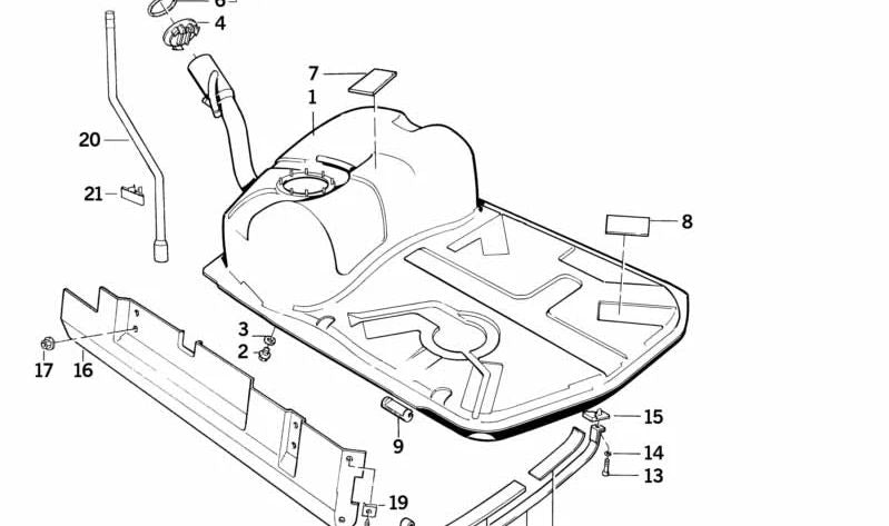 Soporte de sujeción izquierdo OEM 16111179160 para BMW E34, E32. Original BMW.