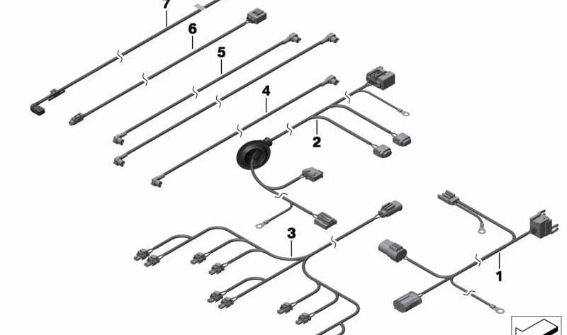 Cableado bomba hidráulica OEM 61129248332 para BMW F07, F10, F11, F06, F12, F13, F01, F02 (incluye versiones xDrive y Automatik). Recambio original BMW.