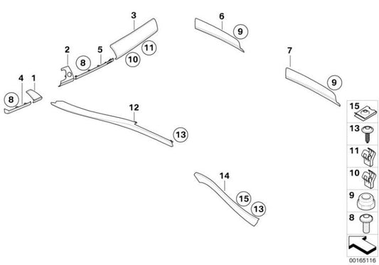 Embellecedor puerta trasera derecha OEM 51427137184 para BMW X5 E70, E70 LCI. Original BMW.