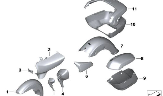 Painel de proteção da perna direita OEM 46637924636 para BMW Motorrad R 18 B, R 18 Transcontinental. Originais BMW Motorrad.