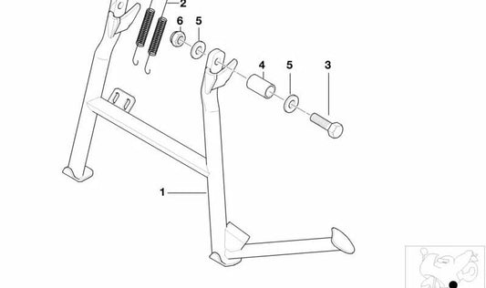 OEM tension spring 46527650721 for center stand of BMW Motorrad F700GS, F800GS, F650GS... and more. Original BMW Motorrad.