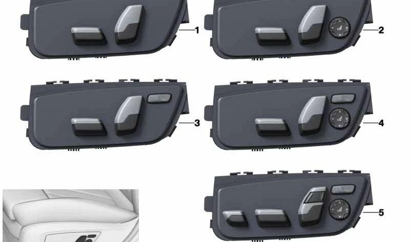 Left Seat Adjustment Switch OEM 61319384915 for BMW F90, G30, G31, G32. Original BMW.