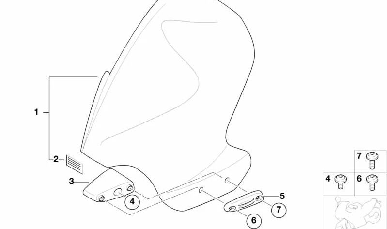 Tornillo cabeza cilíndrica M6x35 OEM 46637671109 para motos BMW R 1150 GS, R 1150 GS Adventure. Original BMW Motorrad.